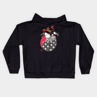 Tattooed geisha smoking Kids Hoodie